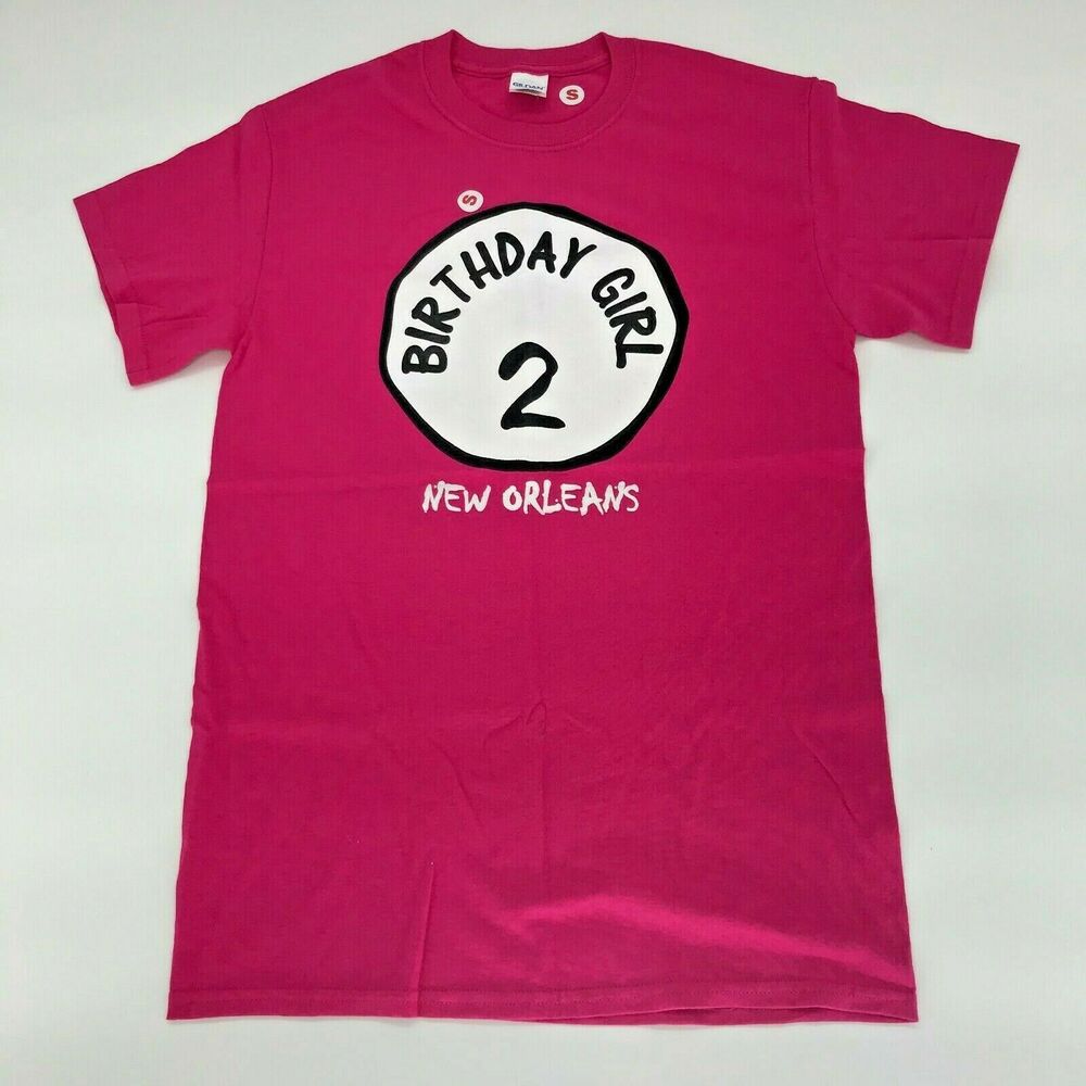 Gilden Birthday Girls Pink 2 New Orleans T-Shirt Women’s Size Small